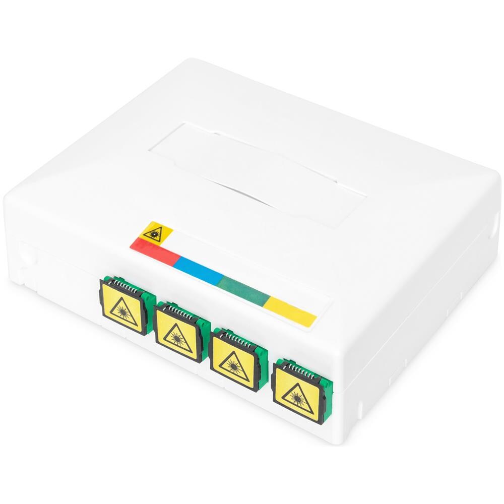 FTTH ENCLOSURE WITH 4X SC (APC) SX ADAPTER SURFACE DINRAIL MOUNT - Foto 1