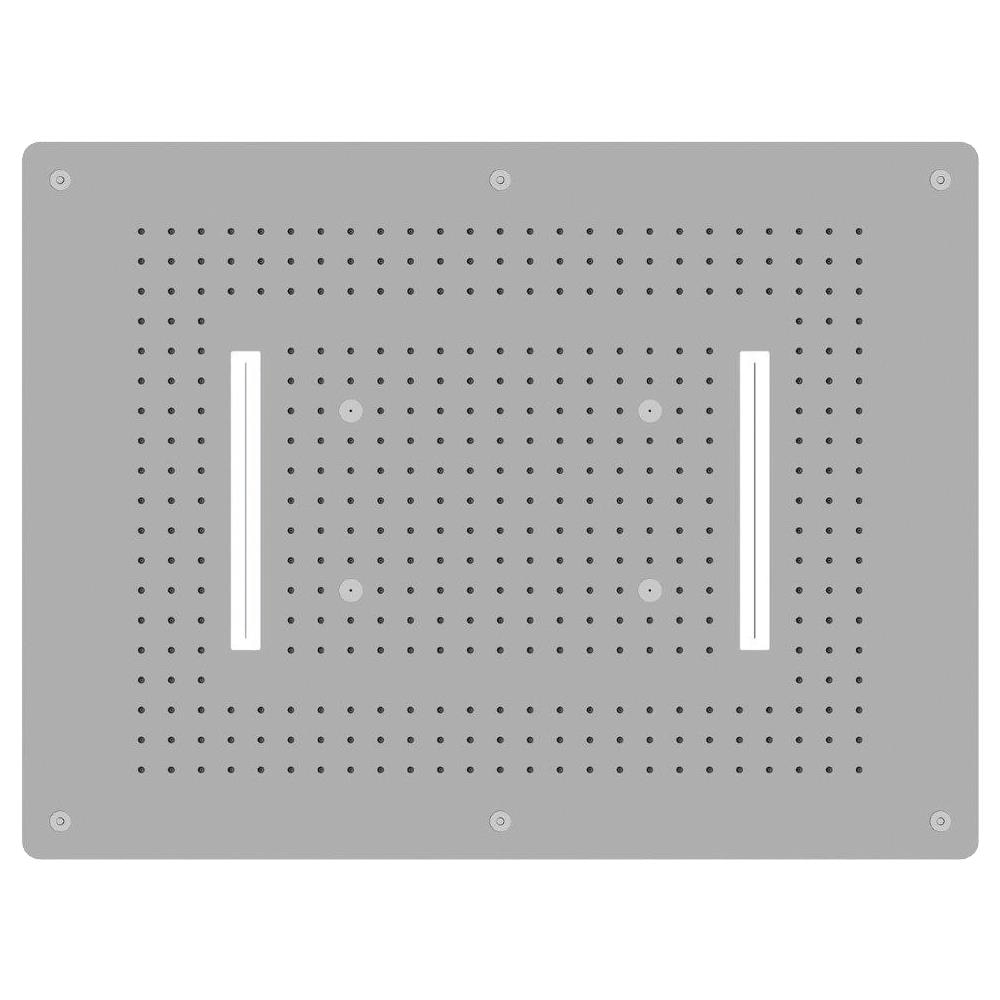 Soffione Doccia Led A Soffitto Installazione Da Incasso Con Cascata Acciaio Inox Rettangolare - Foto 1