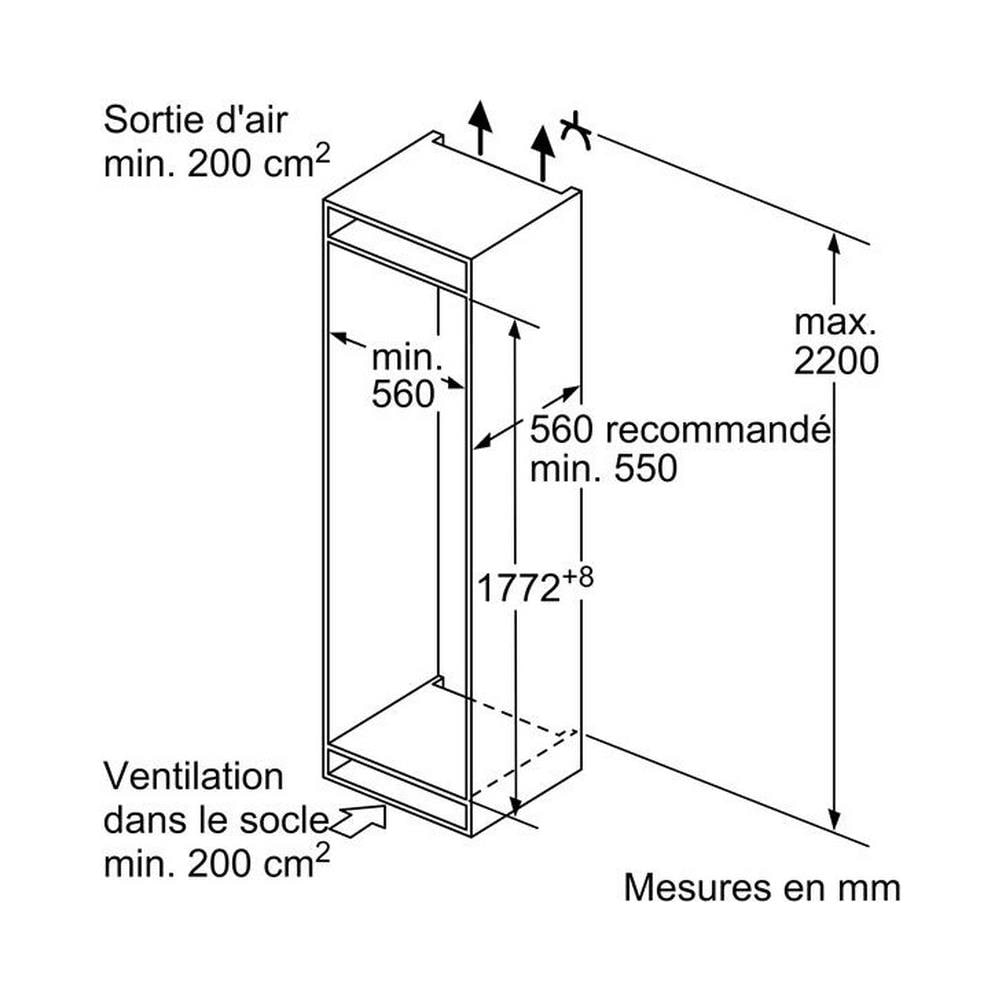 Frigorifero Combinato da Incasso KI5862SE0S Low Frost Classe E Capacità Lorda / Netta 267/183 Litri Colore Bianco - Foto 5