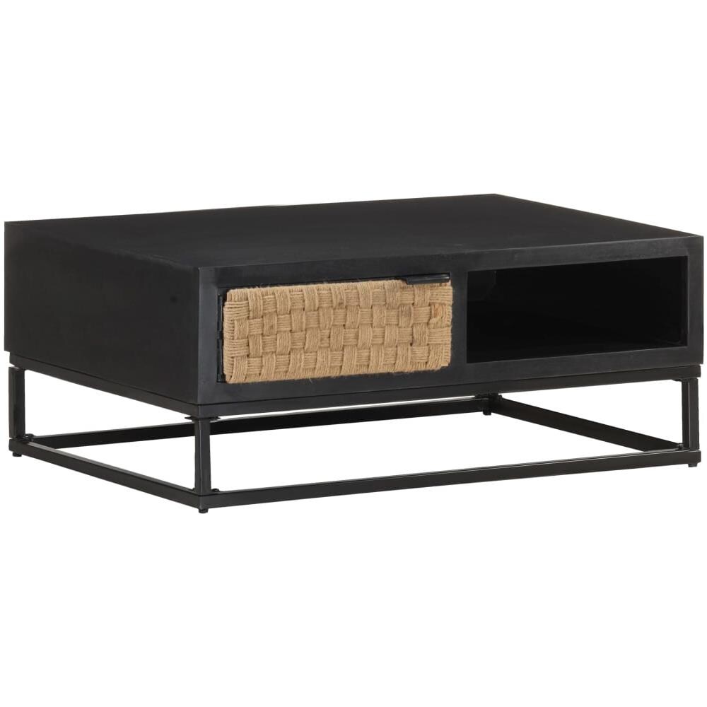 Tavolino Da Salotto 90x60x35 Cm In Legno Massello Di Mango - Foto 3