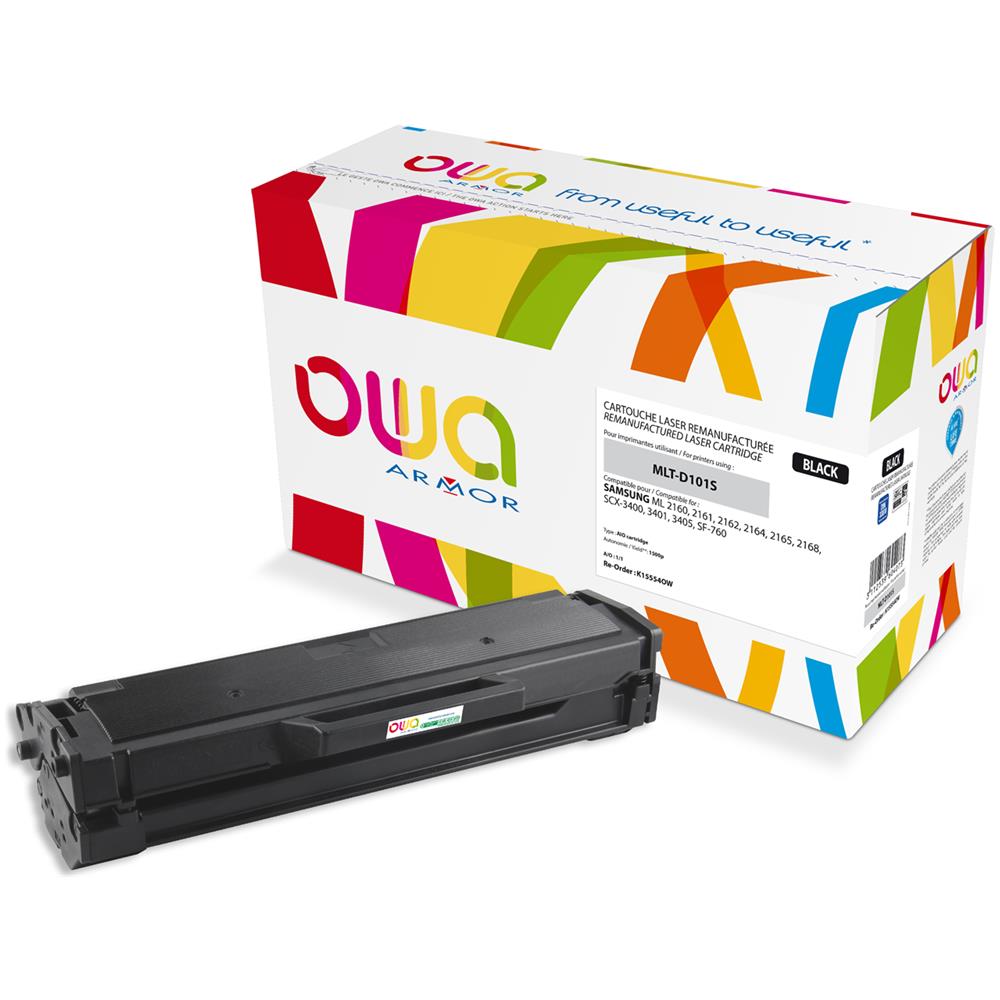 K15554OW, Cartuccia, Nero, Laser, Samsung, ML 2160, 2161, 2162, 2164, 2165, 2168, SCX-3400, 3401, 3405, SF-760, MLT-D101S - Foto 1