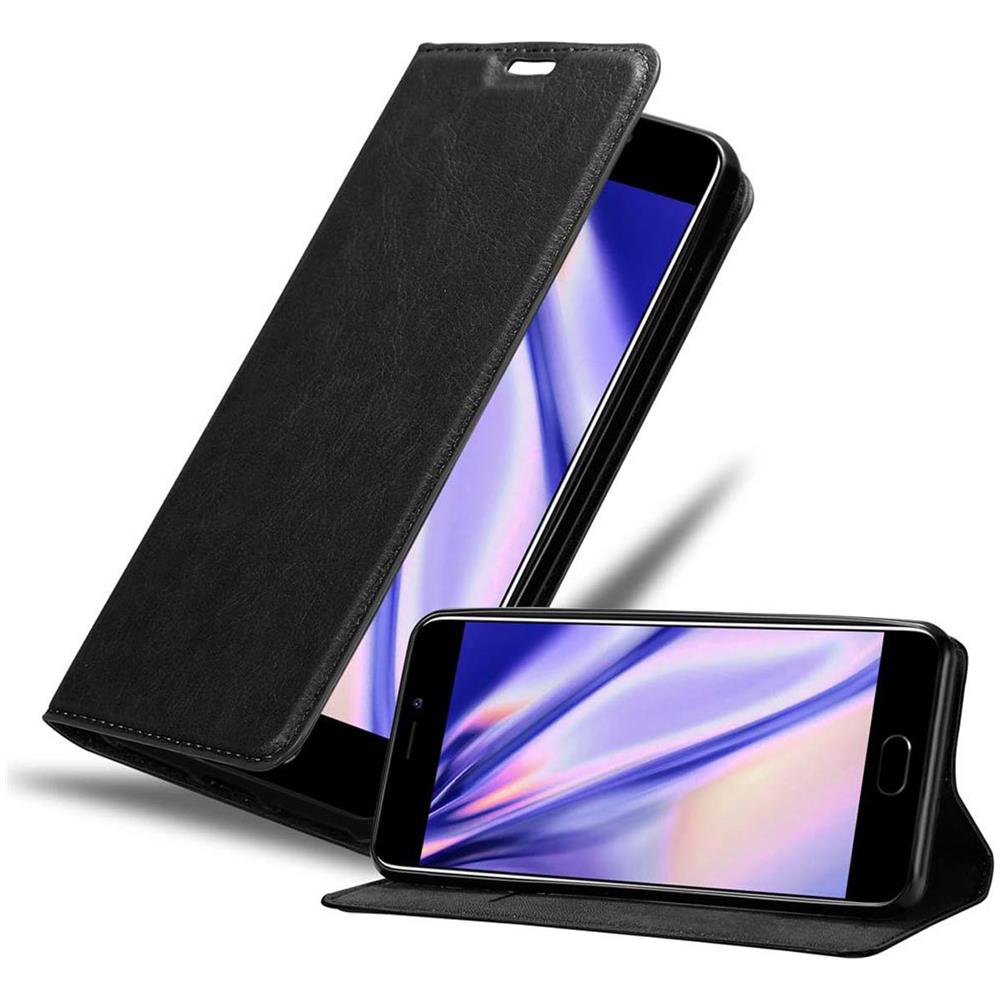 Cadorabo Custodia Compatibile Con Meizu M6 In Nero Di Notte - Coperchio Protettiva Con Chiusura Magnetica, Funzione Stand E Tasca Per Le Carte - Foto 1