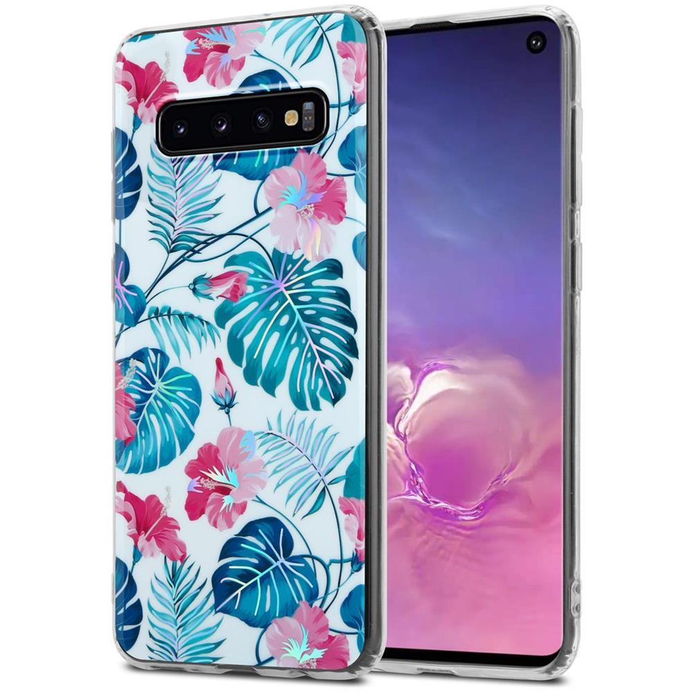 Custodia Compatibile Con Samsung Galaxy S10 4g Con Foglie Di Tartaruga - Coperchio Protettivo In Silicone Tpu Con Motivo Floreale - Foto 1