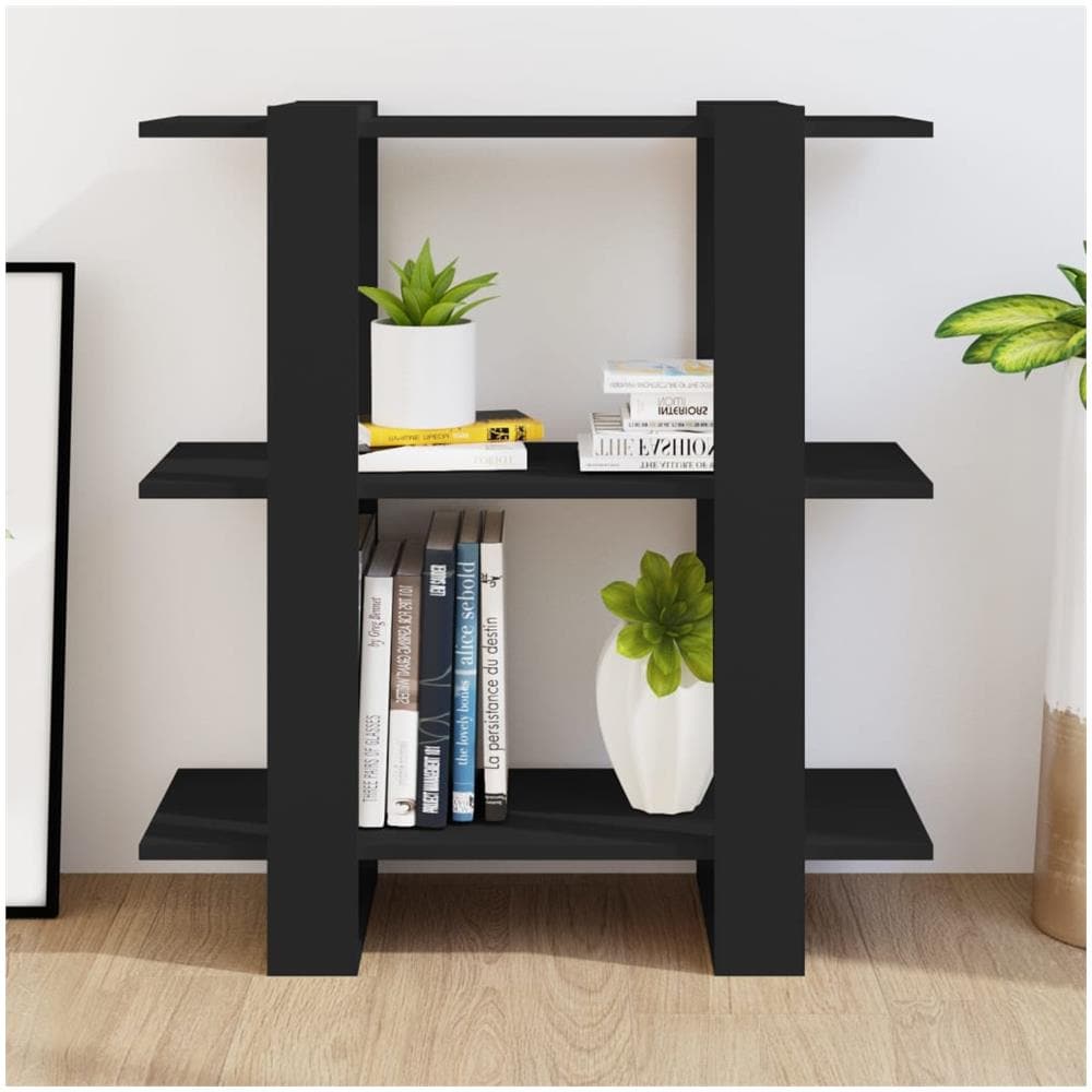 Libreria / divisorio Nero 80x30x87 Cm - Foto 3