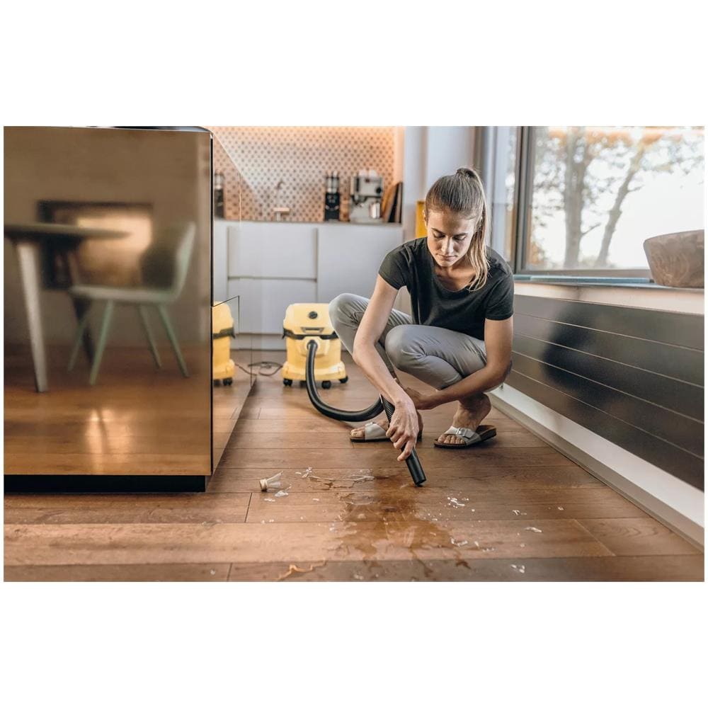 WD 2 Plus V-12/4/18 Aspirapolvere a Traino Wet& Dry Sacco per Polvere Potenza 1000 Watt Colore Giallo - Foto 2