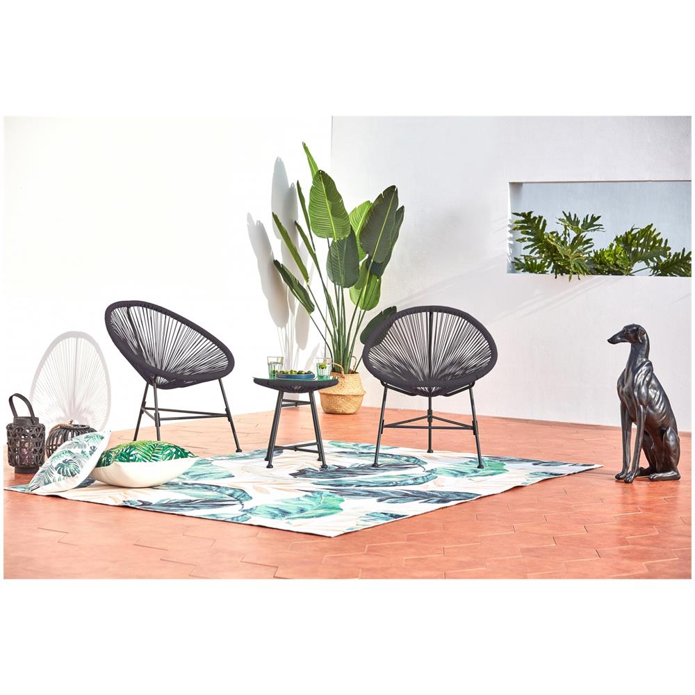 Acapulco Set Di 2 Poltrone A Forma Di Uovo + Tavolino Grigio - Foto 4
