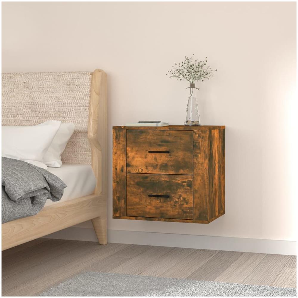 Comodino A Muro Rovere Fumo 50x36x47 Cm - Foto 1