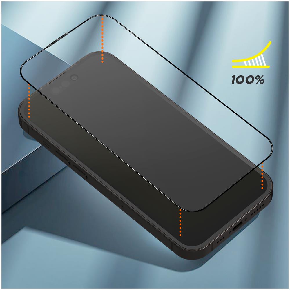Vetro Temperato Per Iphone 14 Pro Oapco Anti-riflesso Smussato Bordo Nero - Foto 2