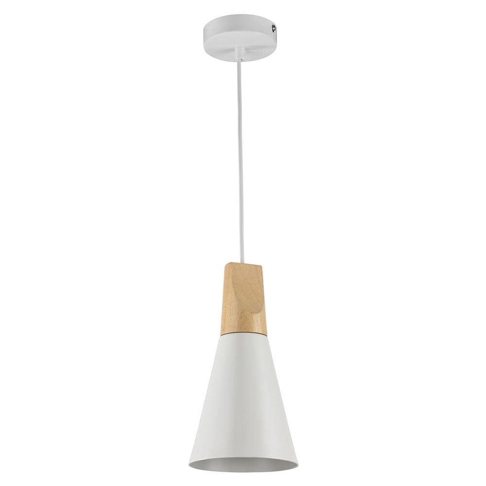 Sospensione Minimal Bicones In Metallo Bianco E Oro 1 Luce - Foto 1