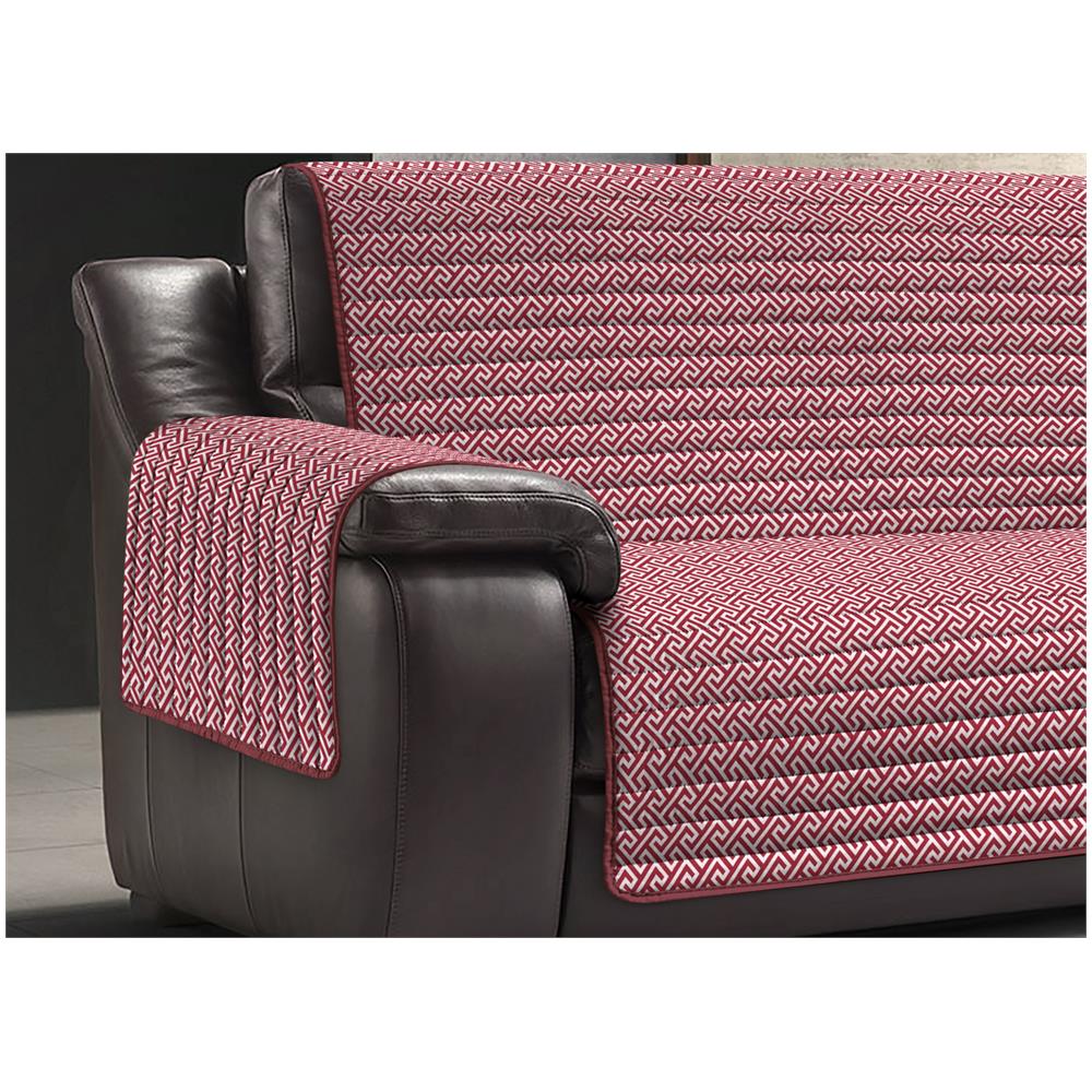 Copridivano Antimacchia Impermeabile Trapuntato Modello Olimpo Colore Bordeaux 2 Posti Bordeaux - Foto 2