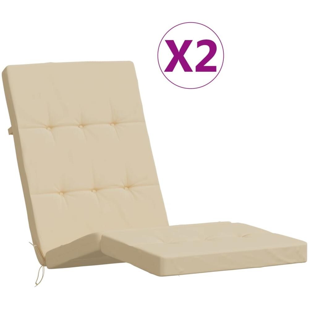 Cuscini Per Sedia A Sdraio 2 Pz Beige In Tessuto Oxford - Foto 2