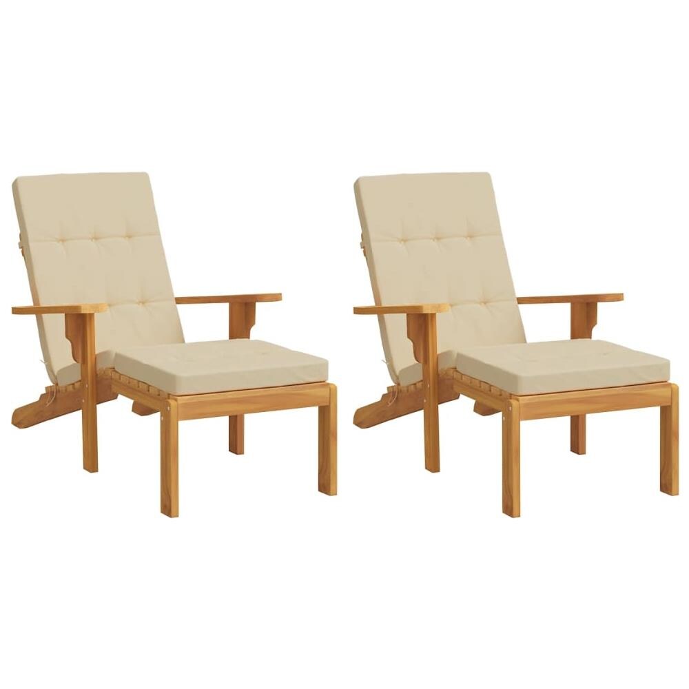 Cuscini Per Sedia A Sdraio 2 Pz Beige In Tessuto Oxford - Foto 3