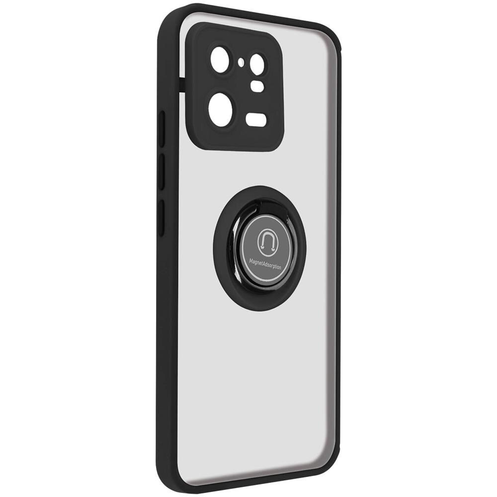 Cover Per Xiaomi 13 Pro Anello Metallico Supporto Bordo Nero - Foto 2