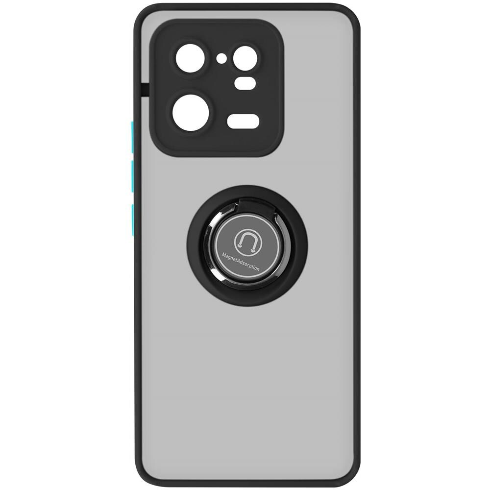 Cover Per Xiaomi 13 Pro Anello Metallico Supporto Bordo Nero - Foto 1