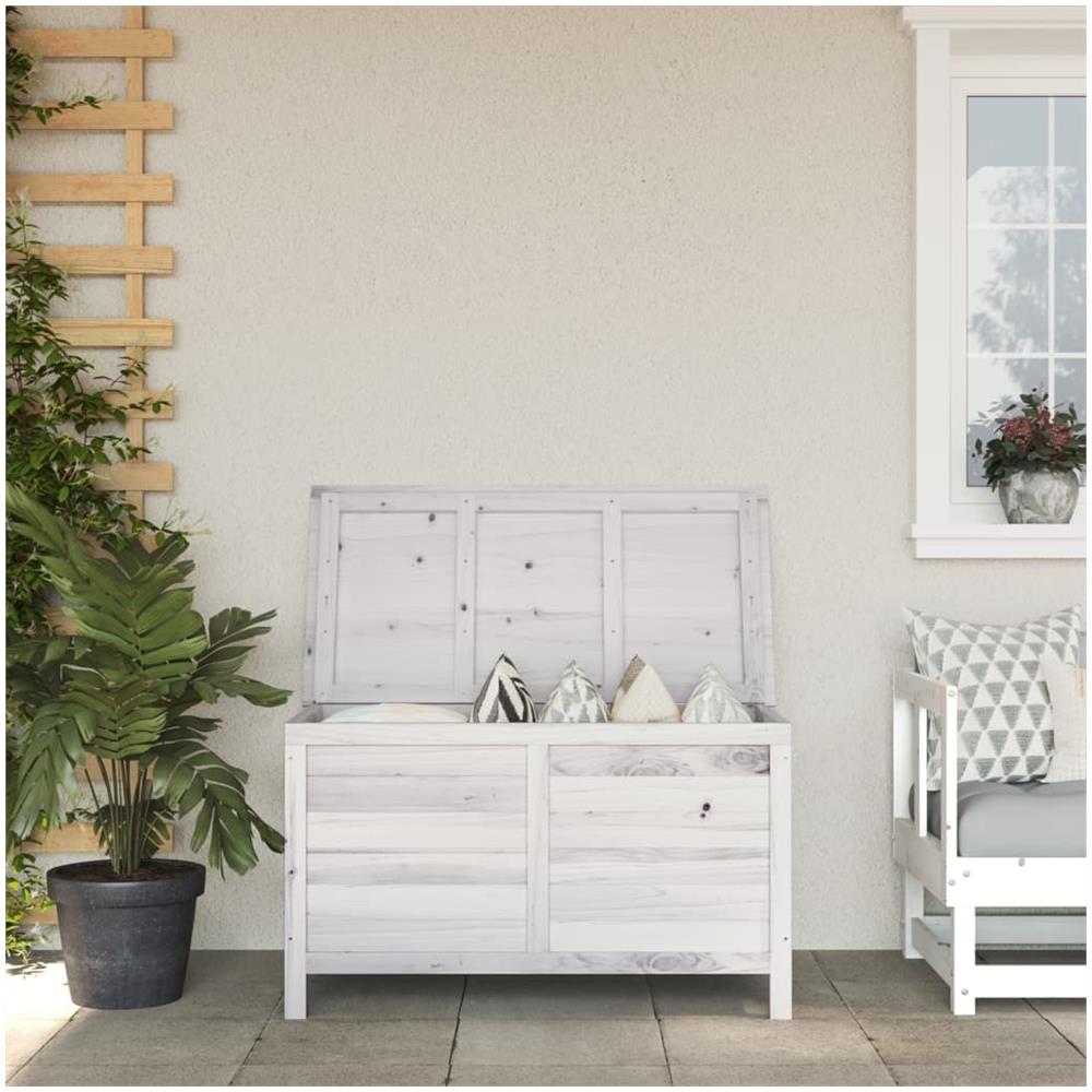 Contenitore Giardino Bianco 99x49,5x58,5cm Legno Massello Abete - Foto 1