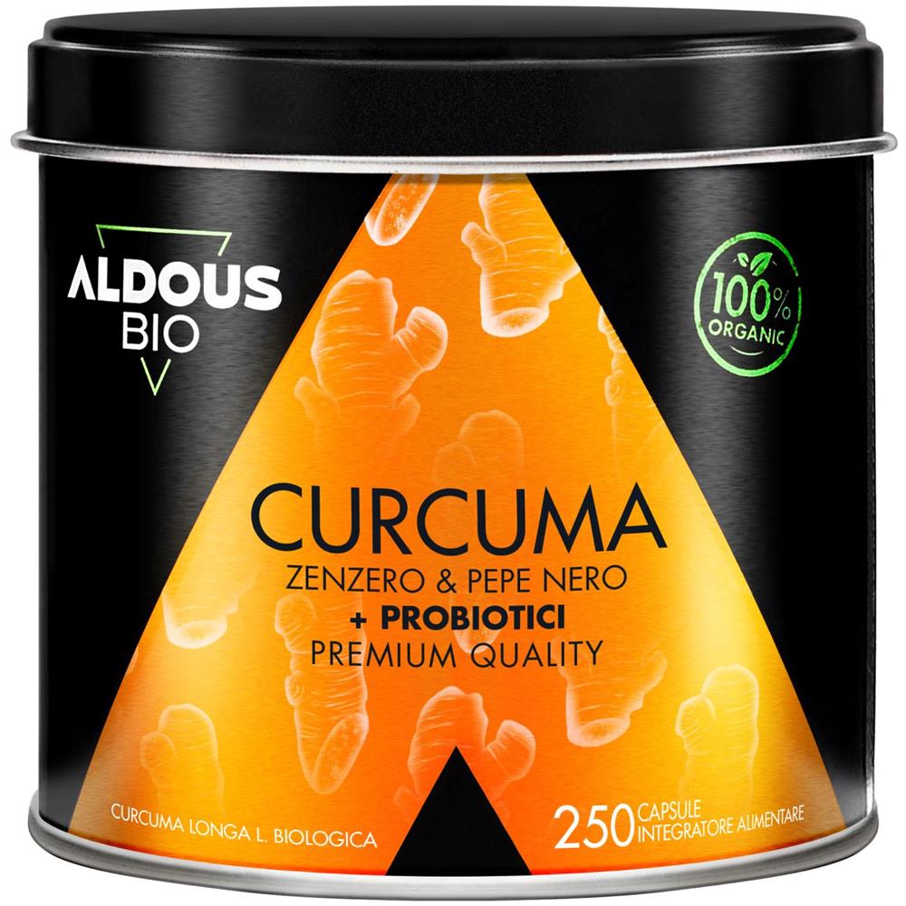 Curcuma biologica con zenzero, pepe nero e probiotici | 250 Capsule - Foto 1