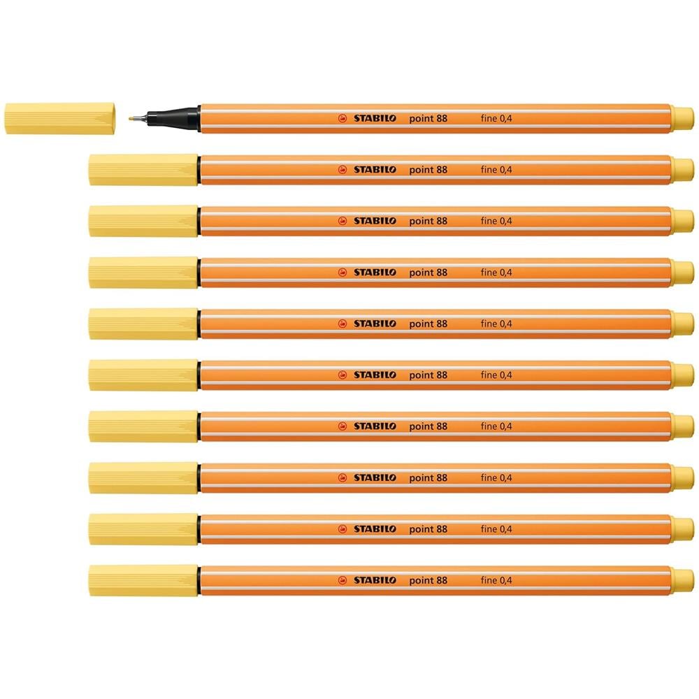 point 88 - Fineliner - Confezione da 10 - Giallo chiaro - Foto 1