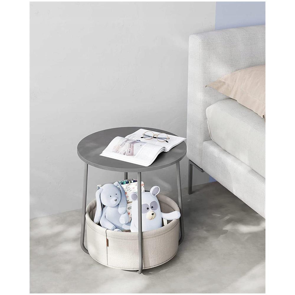 Tavolino rotondo Valora con cestino grigio | compatto e moderno - Foto 2