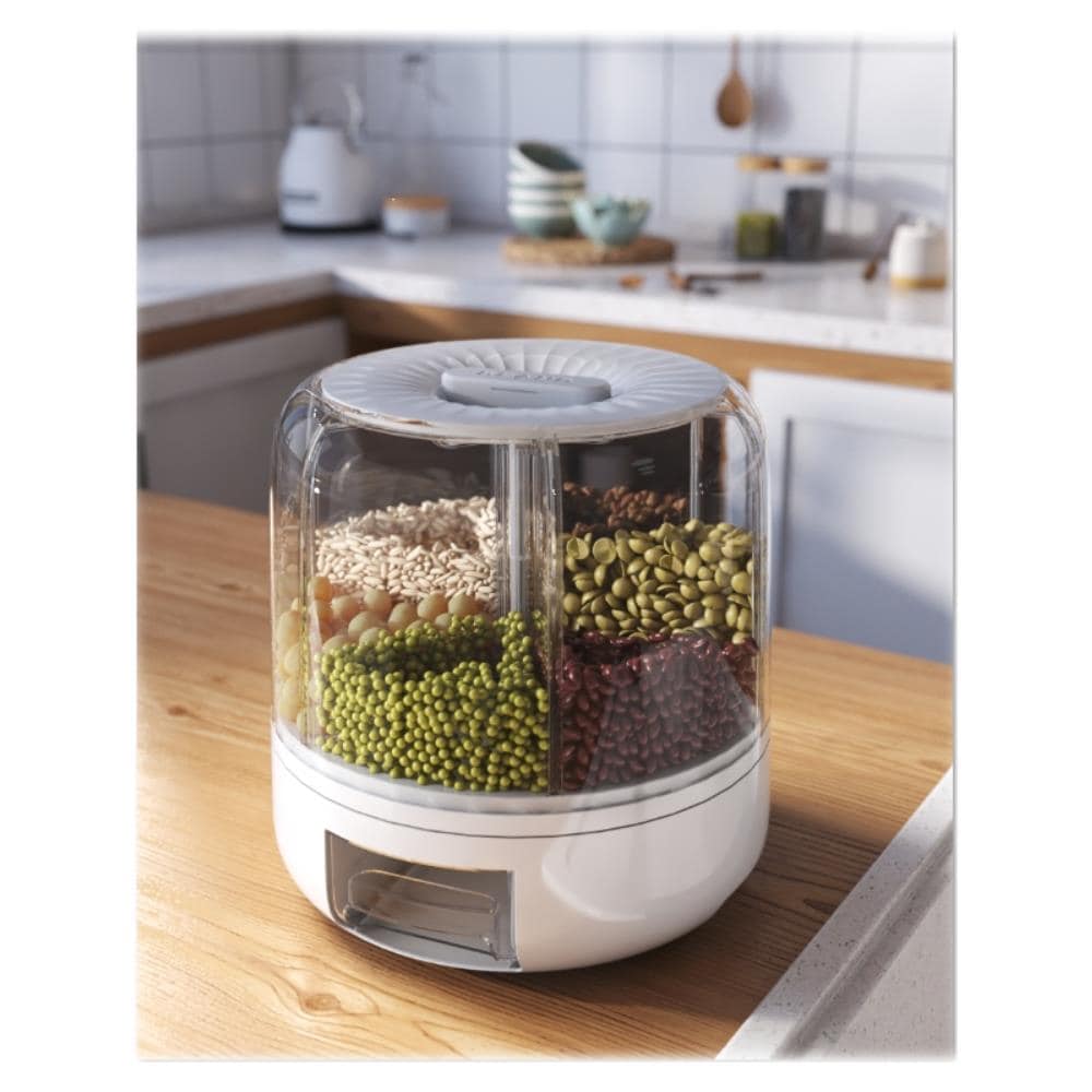 Contenitore girevole 360° per cibo, riso e cereali, limitatori grandi - Foto 1