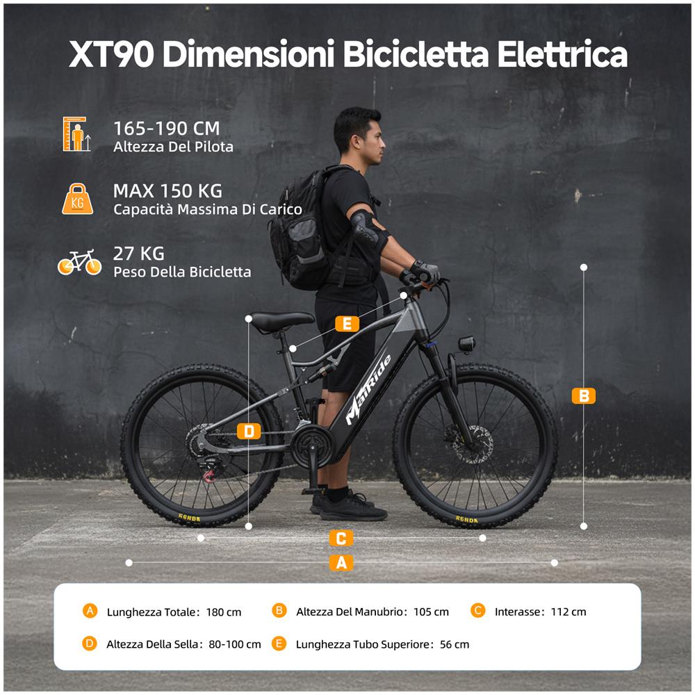 XT90 Bicicletta Elettrica MTB 26 Pollici 250 W Batteria 48 V 20 Ah Cambio 21 Velocità Grigio - Foto 8