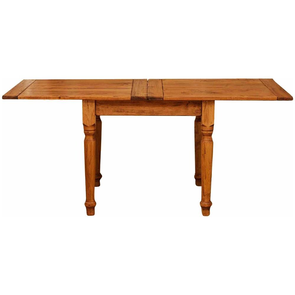 Tavolo Allungabile Country In Legno Massello Di Tiglio Finitura Noce 90x90x80 Cm - Foto 2