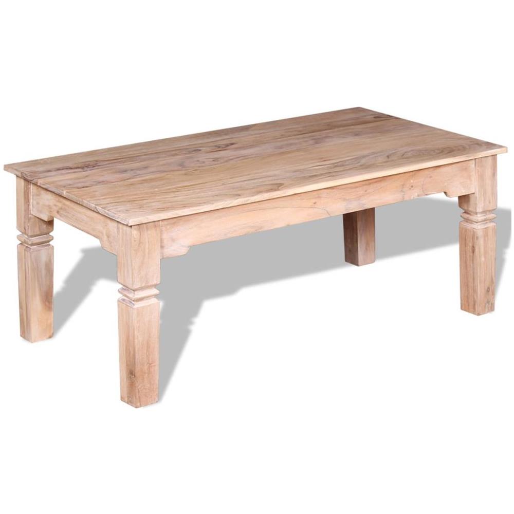 Tavolino Da Caffè In Legno Massello Di Acacia 110x60x45 Cm - Foto 2