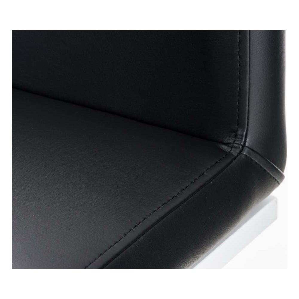 Sgabello Bar Panama in Similpelle E Metallo I Sgabello Alto Girevole E Regolabile 58-82 CM I Sedia Cucina Moderna Nero Metallo Bianco Opaco - Foto 5