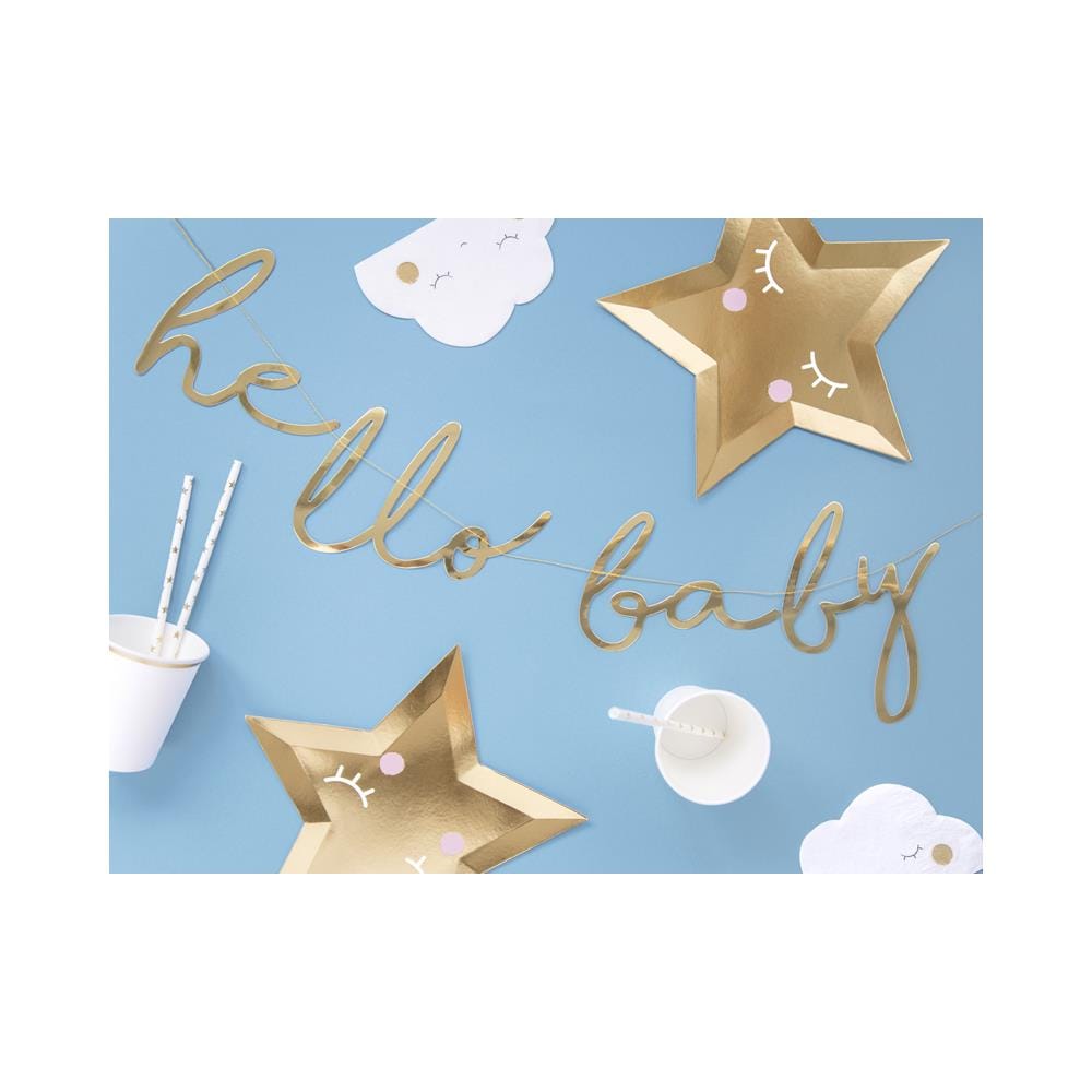 Partydeco - Ghirlanda In Cartone Oro Hello Baby - Foto 2