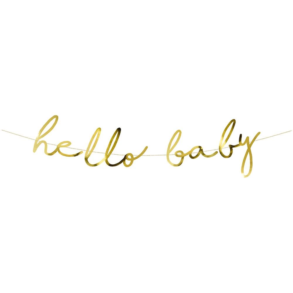 Partydeco - Ghirlanda In Cartone Oro Hello Baby - Foto 1