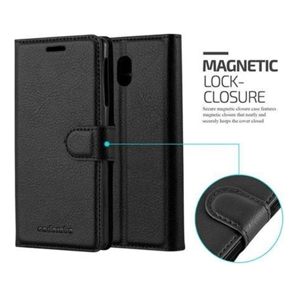 Custodia Compatibile Con Nokia 3 In Nero Carbone - Coperchio Protettiva Con Chiusura Magnetica, Funzione Stand E Tasca Per Le Carte - Foto 2