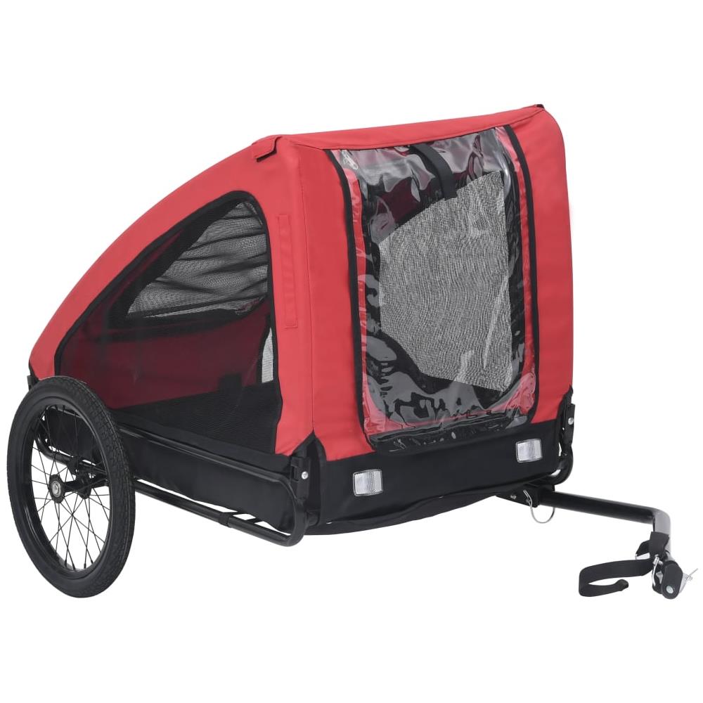 Rimorchio per Animali Domestici Rosso e Nero - Foto 1
