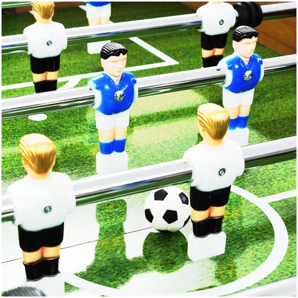 Tavolo Calcio Balilla Acciaio 140x74,5x87,5cm Marroncino e Nero - Foto 2