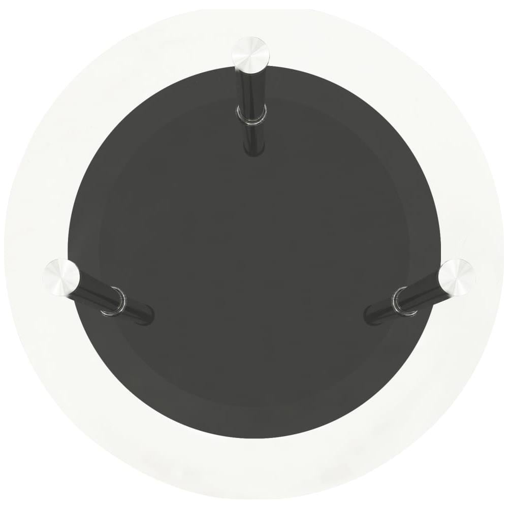 Tavolino a 2 Livelli Trasparente e Nero 38cm in Vetro Temperato - Foto 2