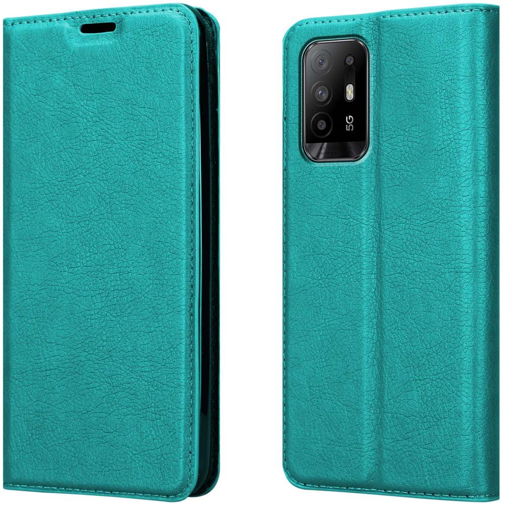 Custodia Compatibile Con Oppo A94 5g In Turchese Petrolio - Coperchio Protettiva Con Chiusura Magnetica, Funzione Stand E Tasca Per Le Carte - Foto 8