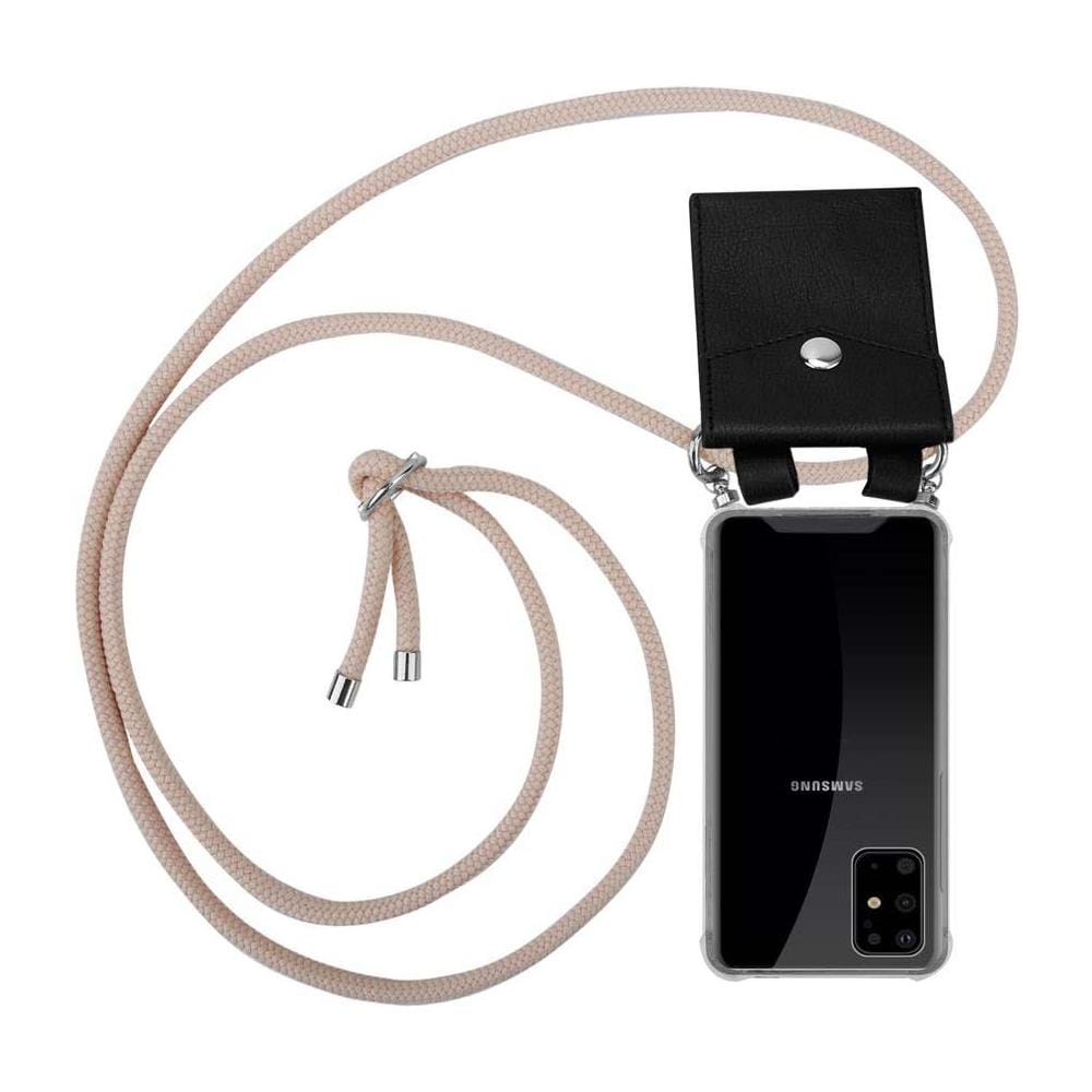 Catena Di Telefoni Cellulari Compatibile Con Samsung Galaxy S20 Plus In Or Rosato A Perla - Coperchio Protettivo In Silicone Con Anelli D'argento, Cinturino In Corda E Custodia Staccabile - Foto 1