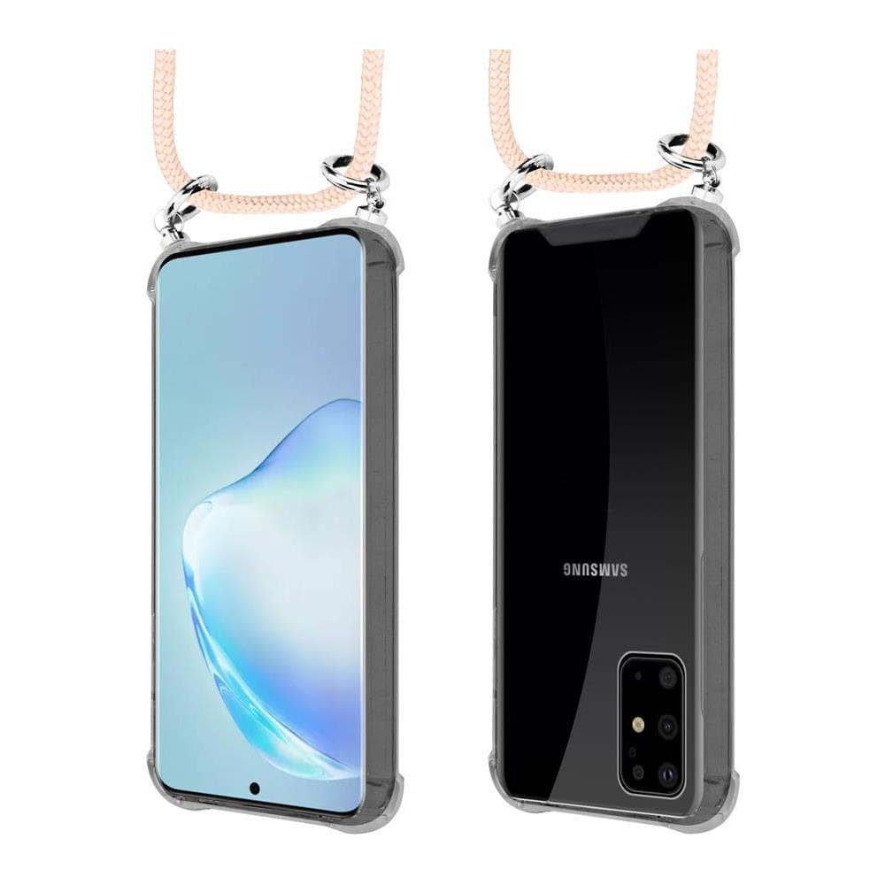 Catena Di Telefoni Cellulari Compatibile Con Samsung Galaxy S20 Plus In Or Rosato A Perla - Coperchio Protettivo In Silicone Con Anelli D'argento, Cinturino In Corda E Custodia Staccabile - Foto 8