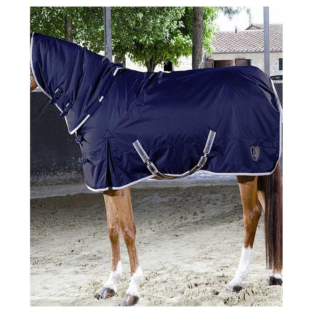 Coperta Da Paddock Impermeabile Traspirante Imbottita 300g E Tessuto Esterno 840 Denari Antivento Con Collo Alto Staccabile 145 Cm Garrese / coda - Foto 1