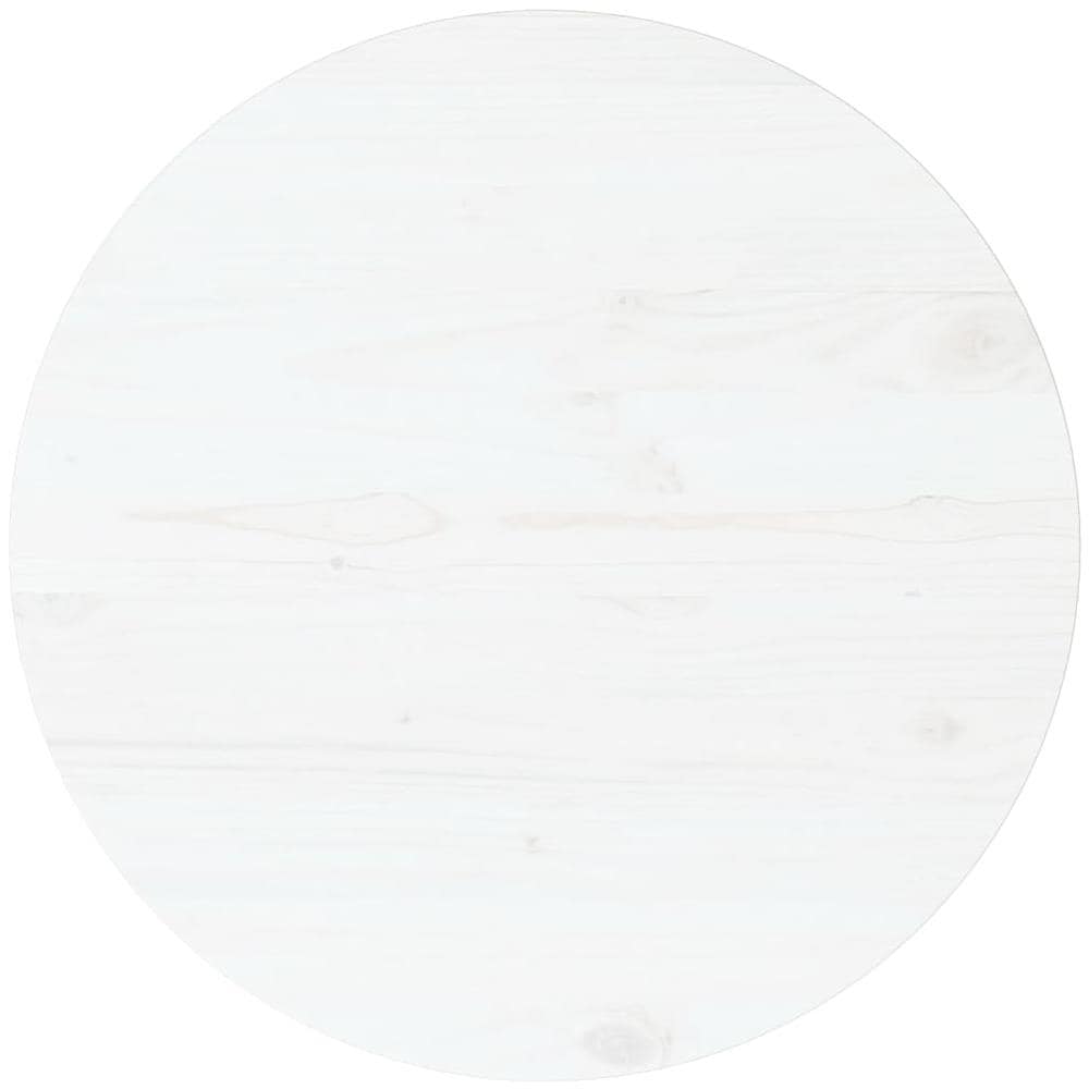 Piano Tavolo Bianco Ø70x2,5 cm in Legno Massello di Pino - Foto 1