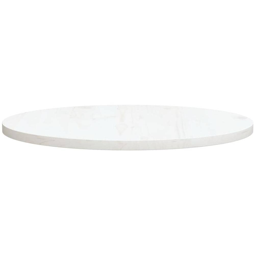 Piano Tavolo Bianco Ø70x2,5 cm in Legno Massello di Pino - Foto 2