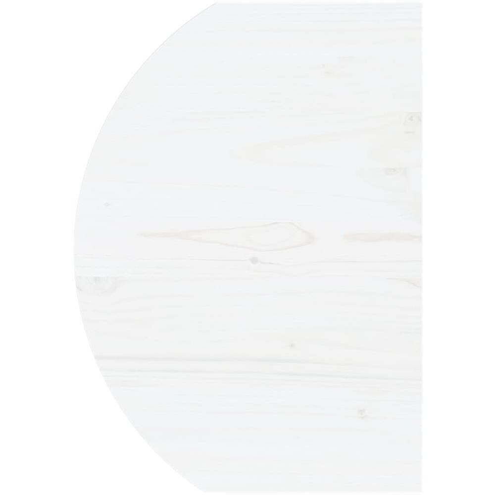 Piano Tavolo Bianco Ø70x2,5 cm in Legno Massello di Pino - Foto 3