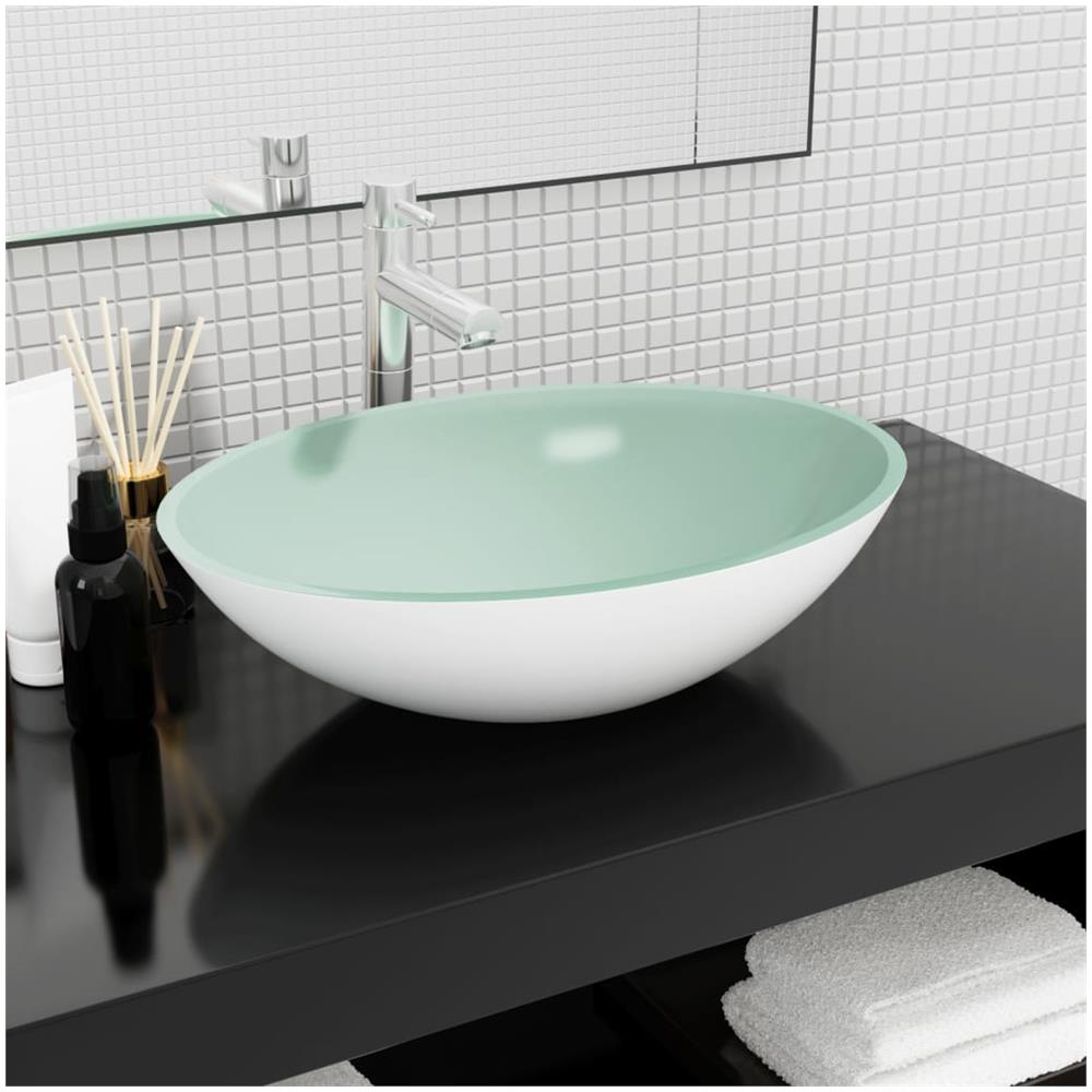 Lavandino In Vetro 50x37x14 Cm Bianco - Foto 1