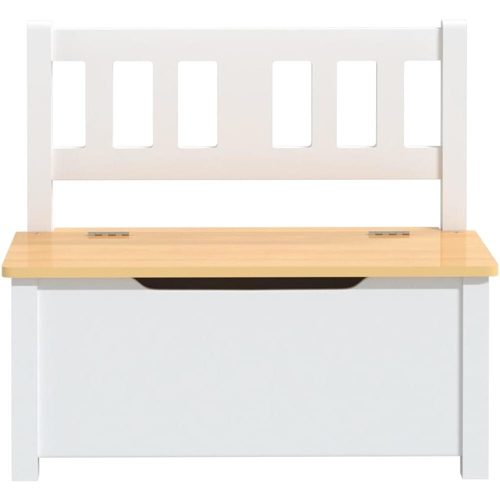 Cassapanca Per Bambini Bianca E Beige 60x30x55 Cm In Mdf - Foto 3