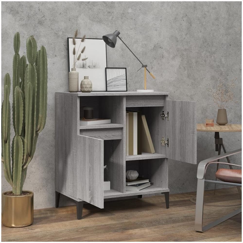 Credenza Grigio Sonoma 60x35x70 Cm In Legno Multistrato - Foto 3