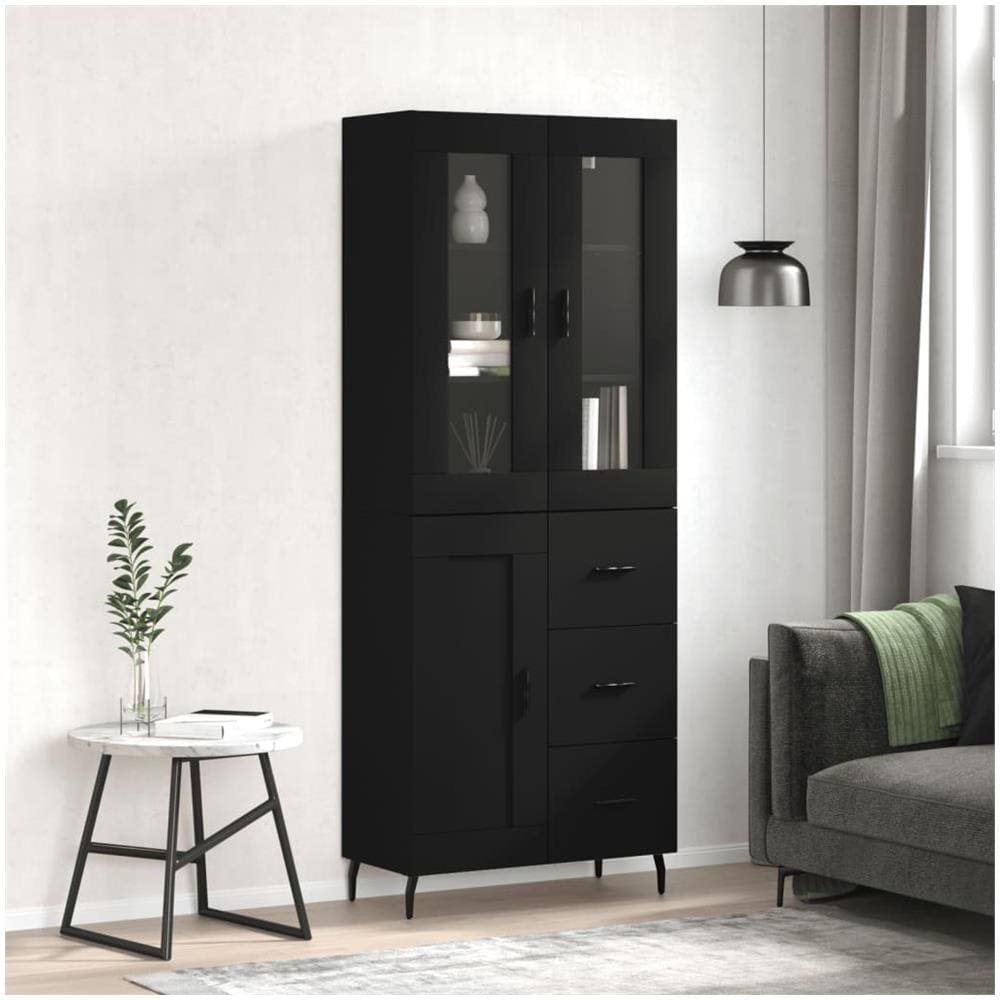 VidaXL Credenza Nera 69x35x80 cm in Legno Multistrato | Leroy Merlin
