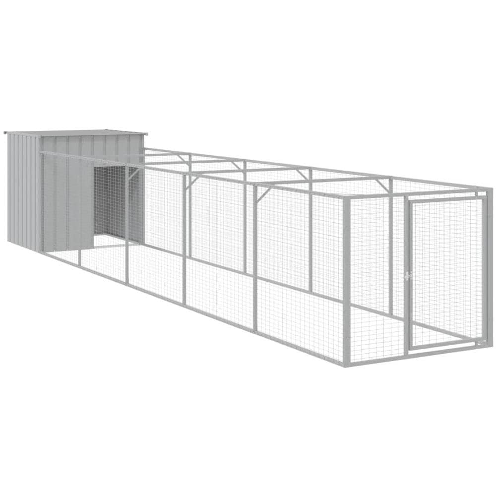 Casetta Cani Corsa Grigio Chiaro 110x609x110 Cm Acciaio Zincato - Foto 2