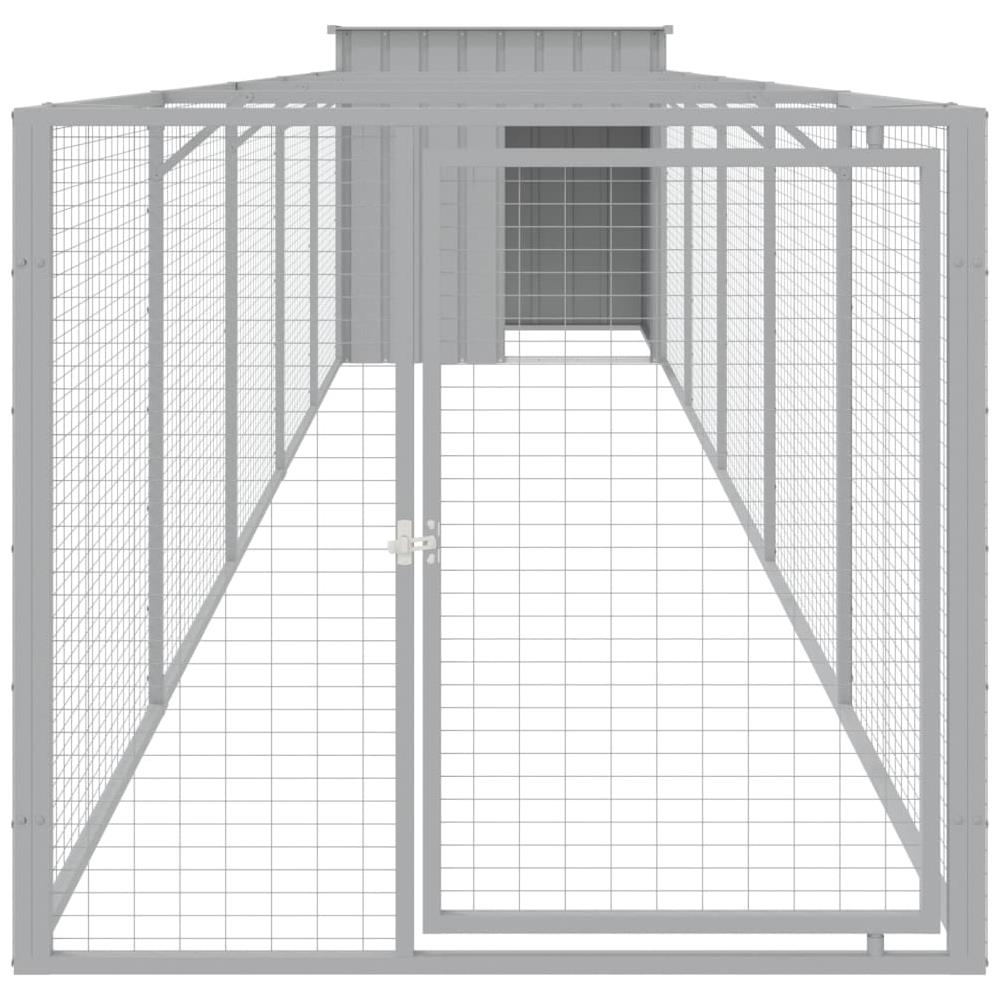 Casetta Cani Corsa Grigio Chiaro 110x609x110 Cm Acciaio Zincato - Foto 3