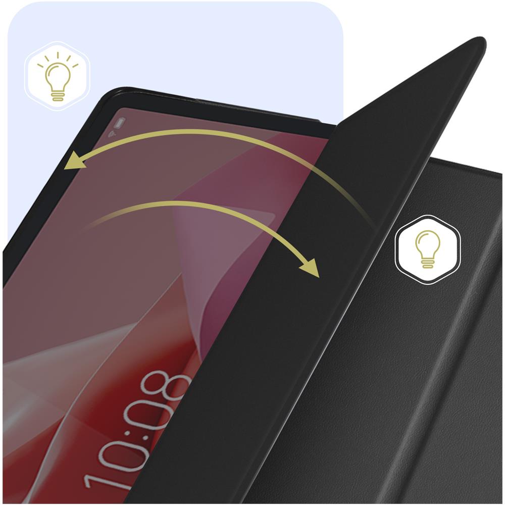 Custodia Per Lenovo Tab P12 Copertina Trifold Supporto Video E Tastiera Nera - Foto 2