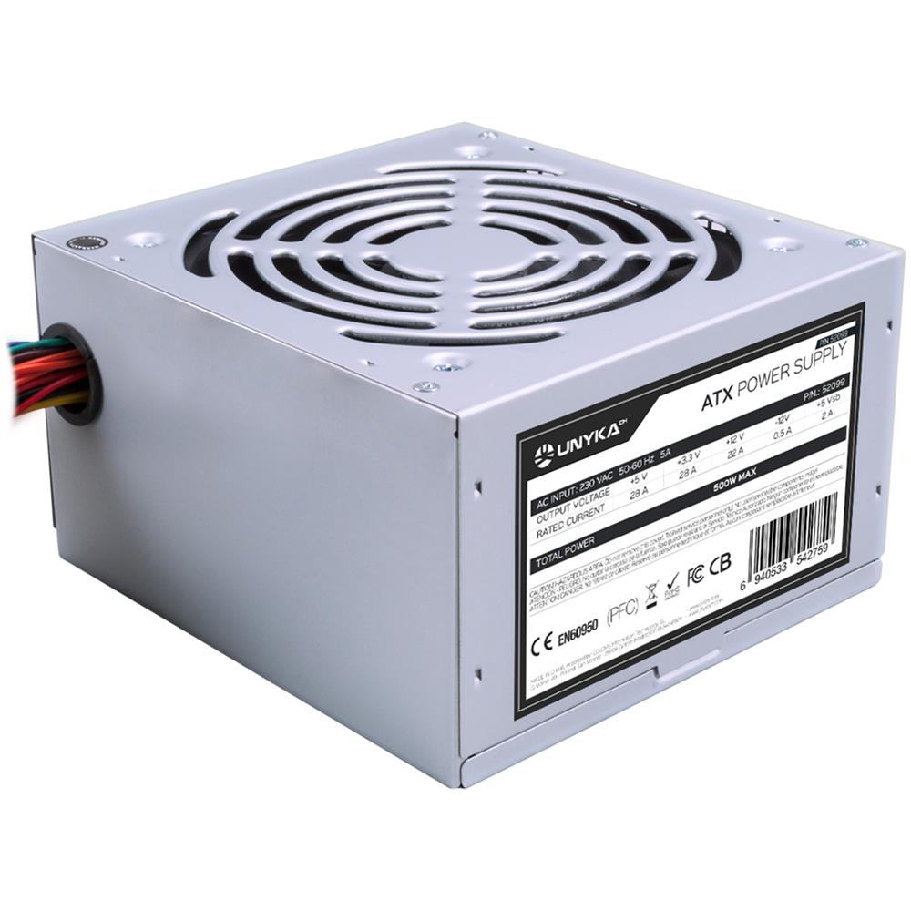 ATX 500W alimentatore per computer 20+4 pin ATX Argento - Foto 1
