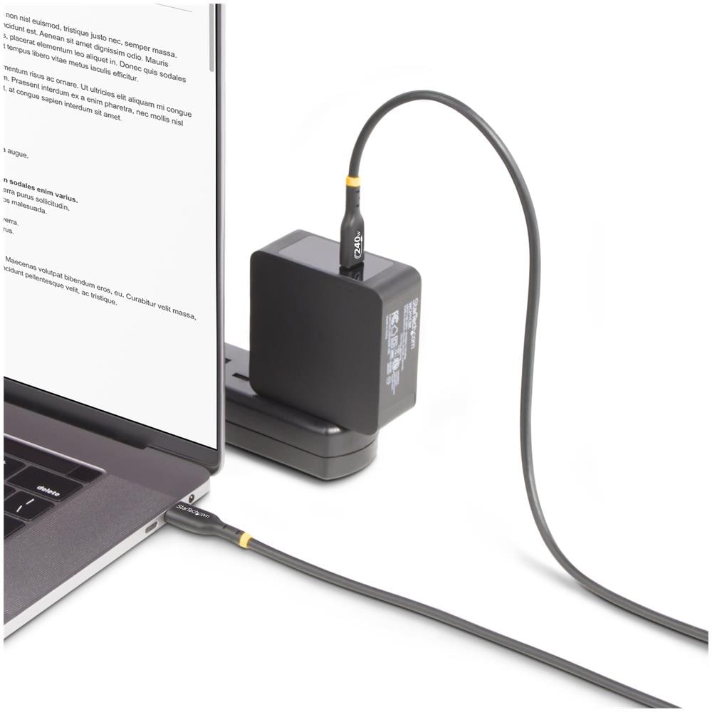 Cavo di Ricarica USB-C da 2m, cavo USB-C certificato USB-IF, 240W PD EPR, cavo trasferimento dati USB 2.0 Tipo-C per laptop, rivestimento in TPE, M /M - Foto 5