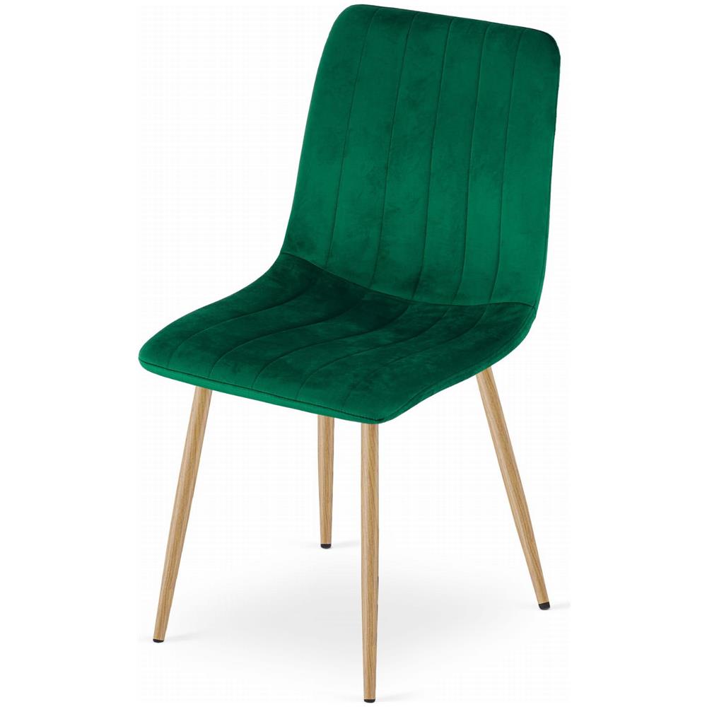 Sedia JEWA - Velluto verde scuro con gambe color legno x 3 - Foto 8